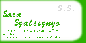 sara szalisznyo business card